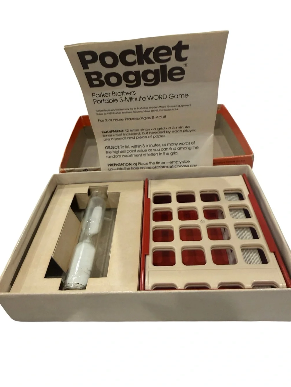 Parker Brothers Pocket  Boggle Portable 3 minute Word Game  with Instructions